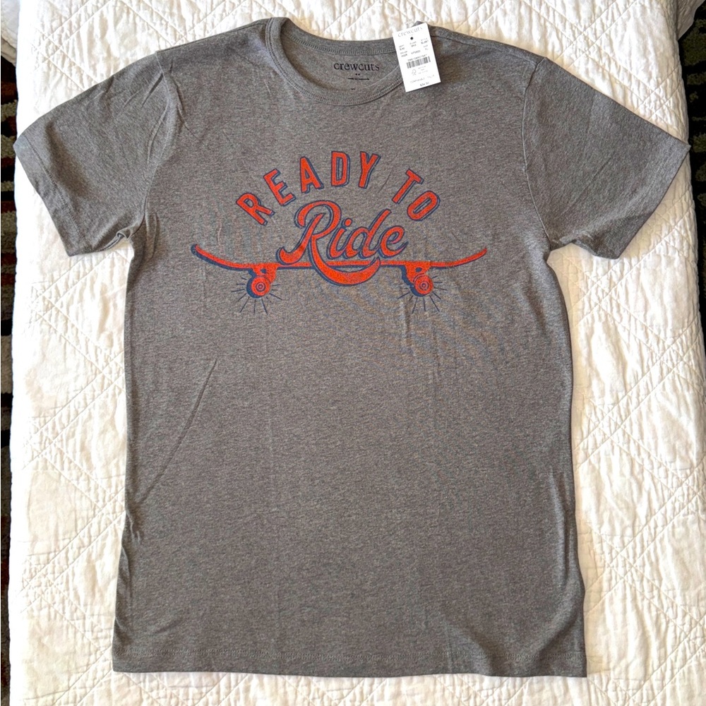 Boys Crewcuts Ready to Ride skateboard shirt, Size XL (12-14)